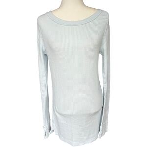 Free People "We The Free" Honey B Crew Neck Medium Light Blue